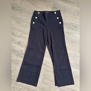 Loft Petite Sailor High Waist Wide Leg Pants 4 Petite Navy
